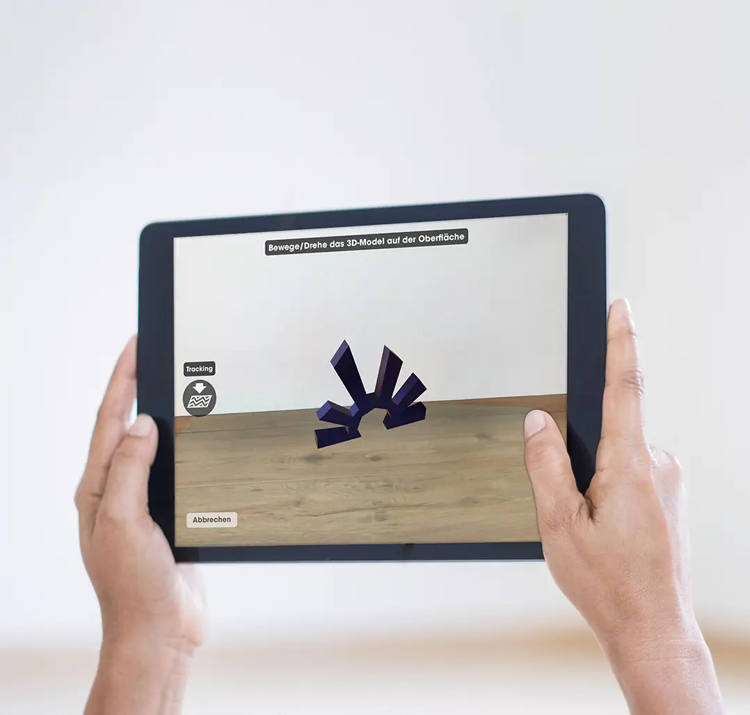 Tablet mit der Augmented Reality Produktportfolio App